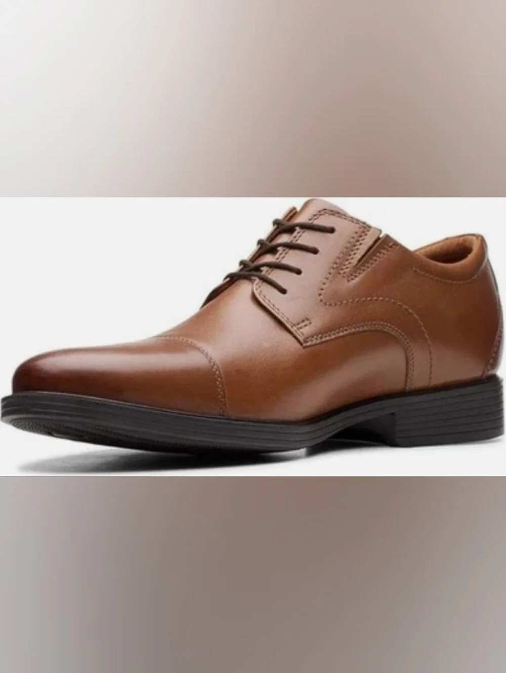 Men's Brown Leather Dress Shoe - Classic Cap-Toe Oxford